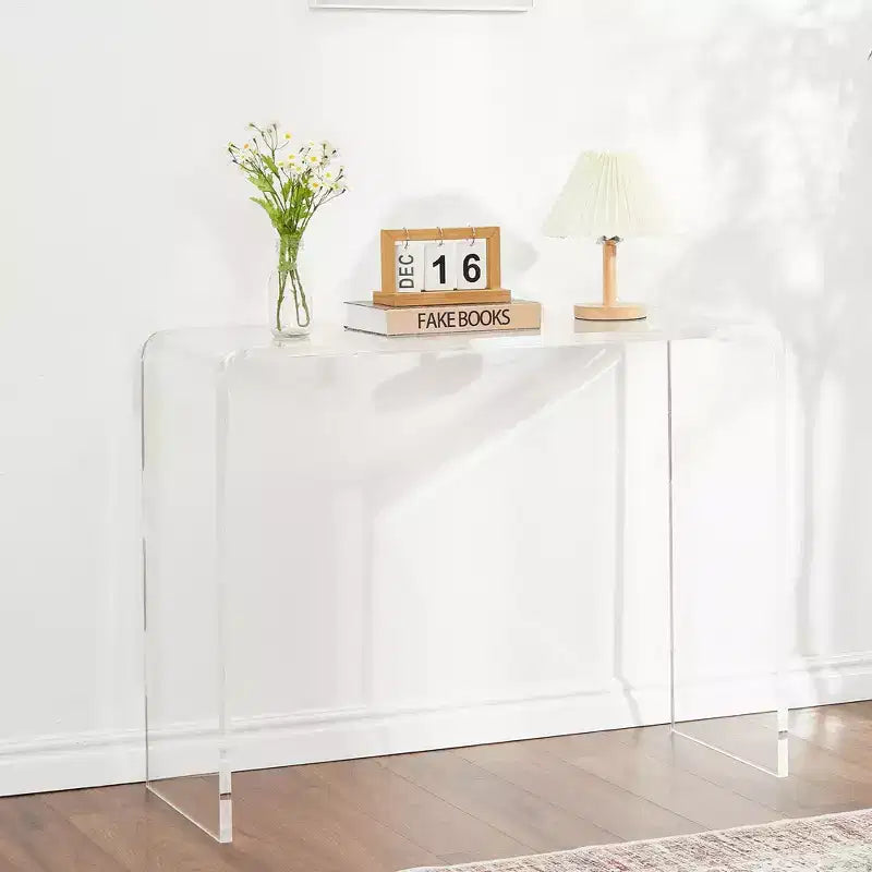 COZONY Modern Acrylic Console Table, Transparent Narrow Side Table, Compact Entryway Accent, Durable & Lightweight, for Living Room or Dining Room