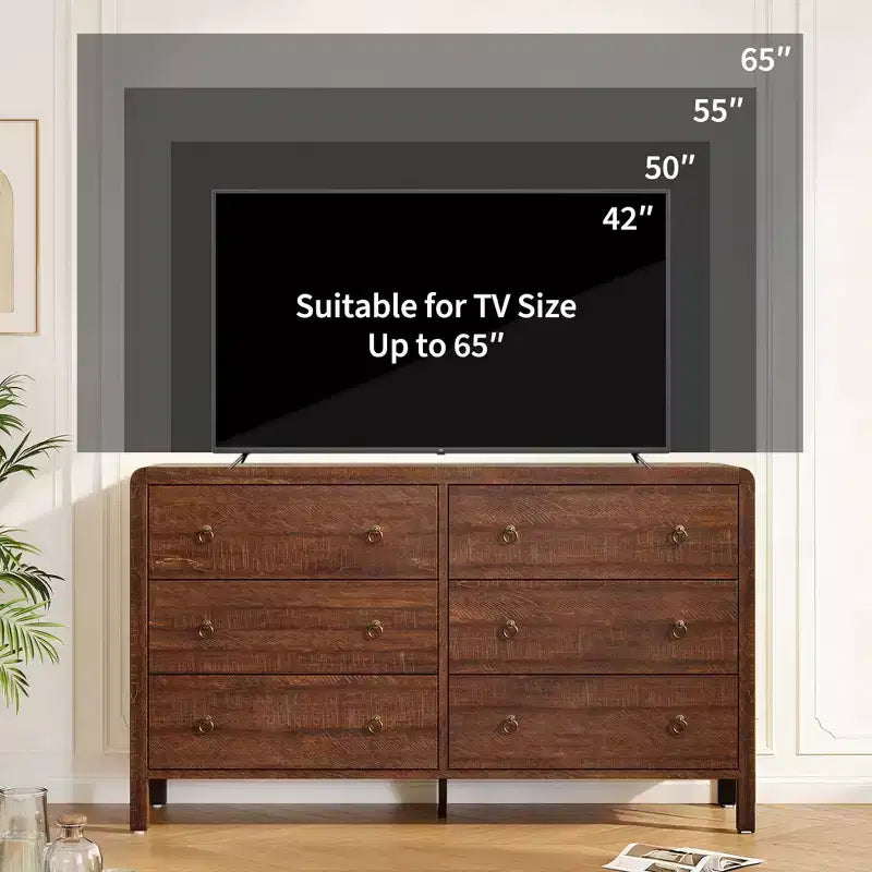 COZONY 6/7 Drawer Dresser for Bedroom,Wood Chest of Drawers with Metal Handles, Storage Organizer Dresser for Living Room & TV Stand Use