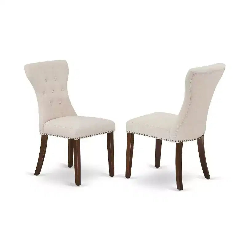 3-Piece Mahogany Finish Solid Wood Top - Round Dining Room Set - Seats 4