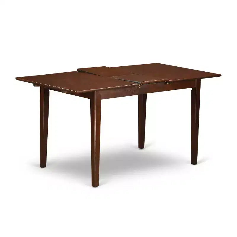Kitchen Table Set 3pc Rectangle Dining Table W/Leaf & 2 Parsons Chairs - Rustic Linen Fabric