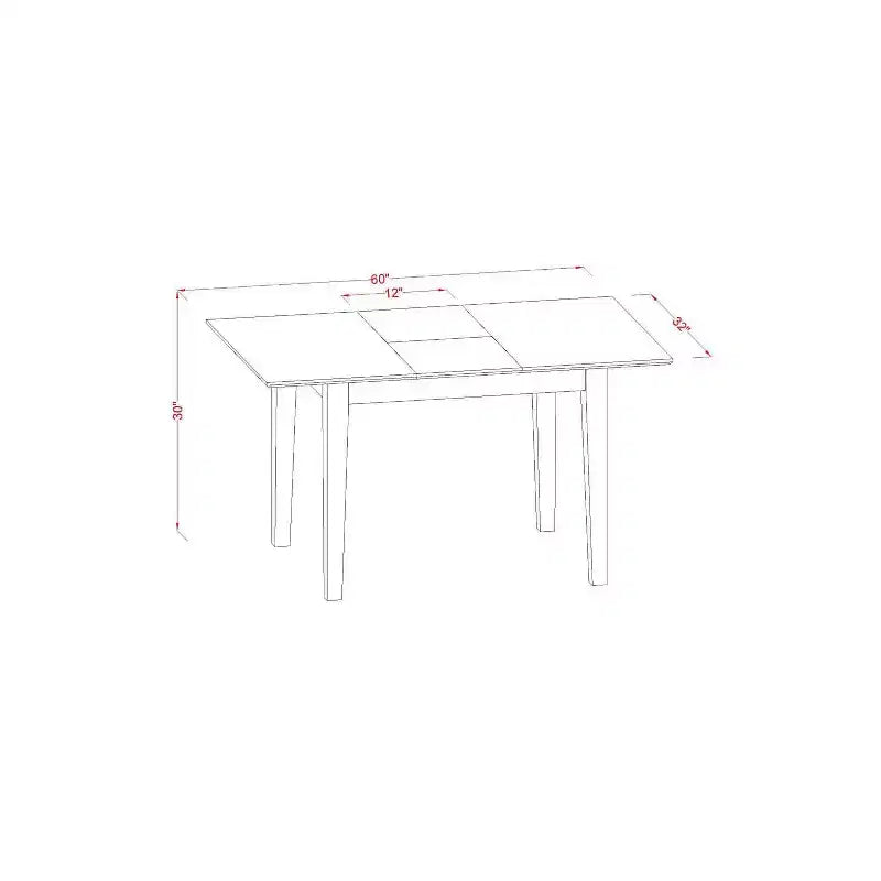 Kitchen Table Set 3pc Rectangle Dining Table W/Leaf & 2 Parsons Chairs - Rustic Linen Fabric