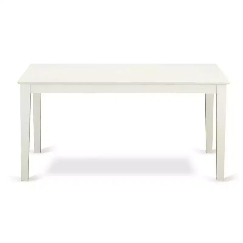 5-Piece Rectangular Linen White Finish Solid Wood Top-Upholstered Dining Room Set-Seats 4