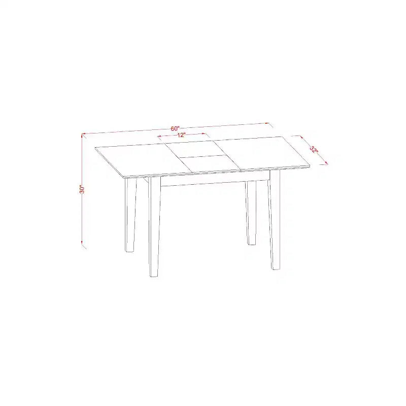 Dinette Set with Chairs - Kitchen Table Set, Small Dining Table with Leaf, Saddle Brown Finish