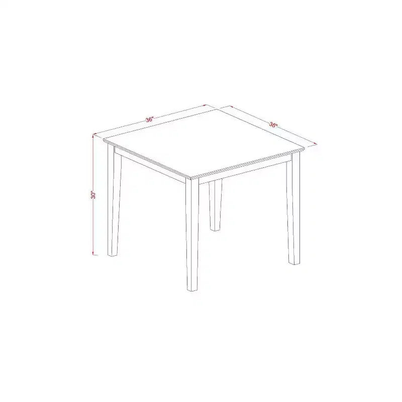 HomeStock 3-Piece Mahogany Finish Rectangular Solid Wood Top Dining Table Set