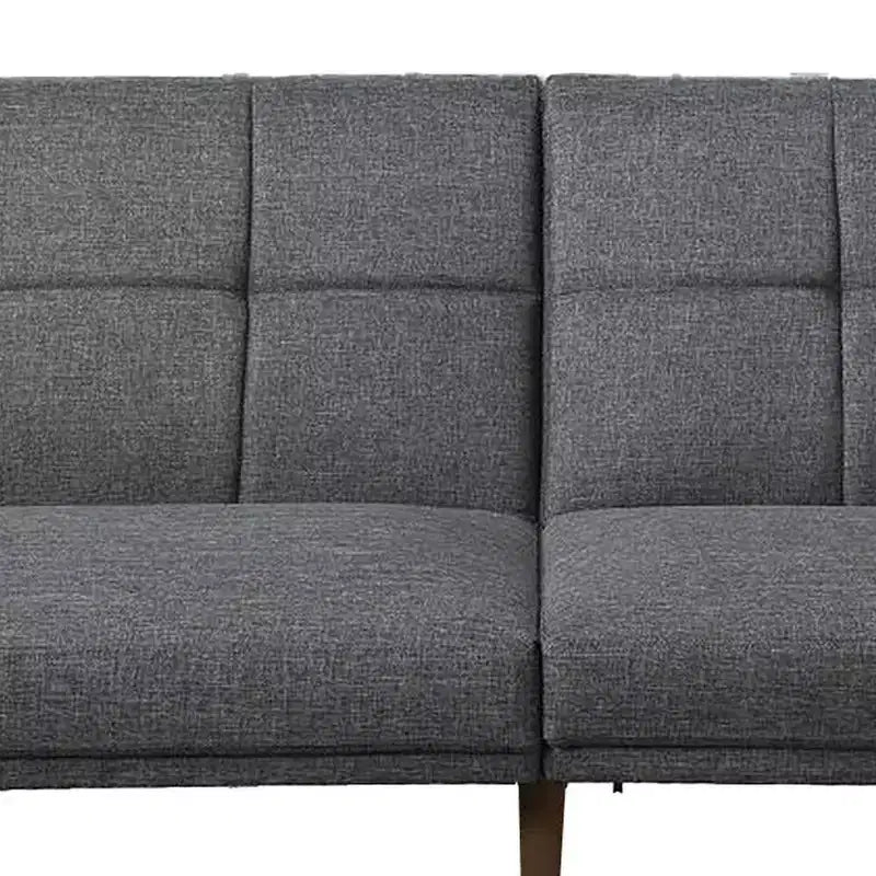 Royal Hampton Fabric Adjustable Sofa with Square Tufted Back, Light Gray