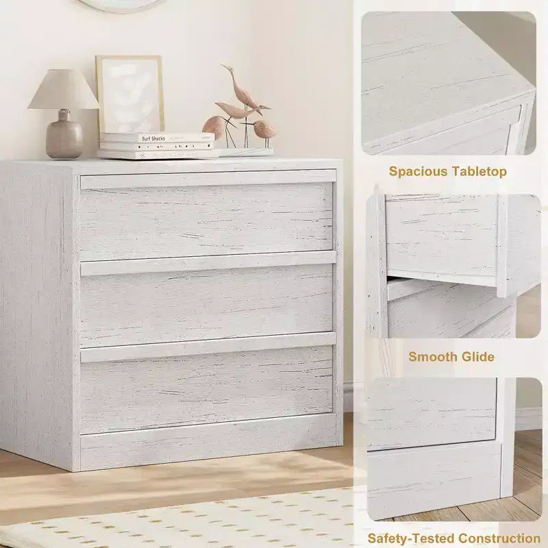 4 Drawer Dresser for Bedroom, Nightstand 4 Chest of Drawers with Large Storage, Small Modern Dresser Organizer Bedside Table for Living Room