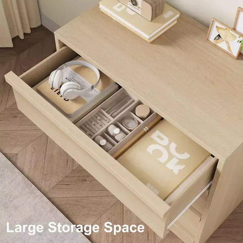 4 Drawer Dresser for Bedroom, Nightstand 4 Chest of Drawers with Large Storage, Small Modern Dresser Organizer Bedside Table for Living Room