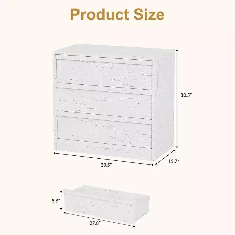 4 Drawer Dresser for Bedroom, Nightstand 4 Chest of Drawers with Large Storage, Small Modern Dresser Organizer Bedside Table for Living Room