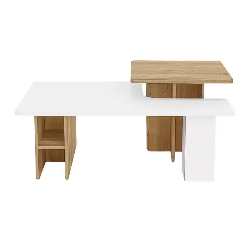 Farmhouse Nesting Coffee Table Set of 2, Rectangle Center Table Set with Storage for Living Room