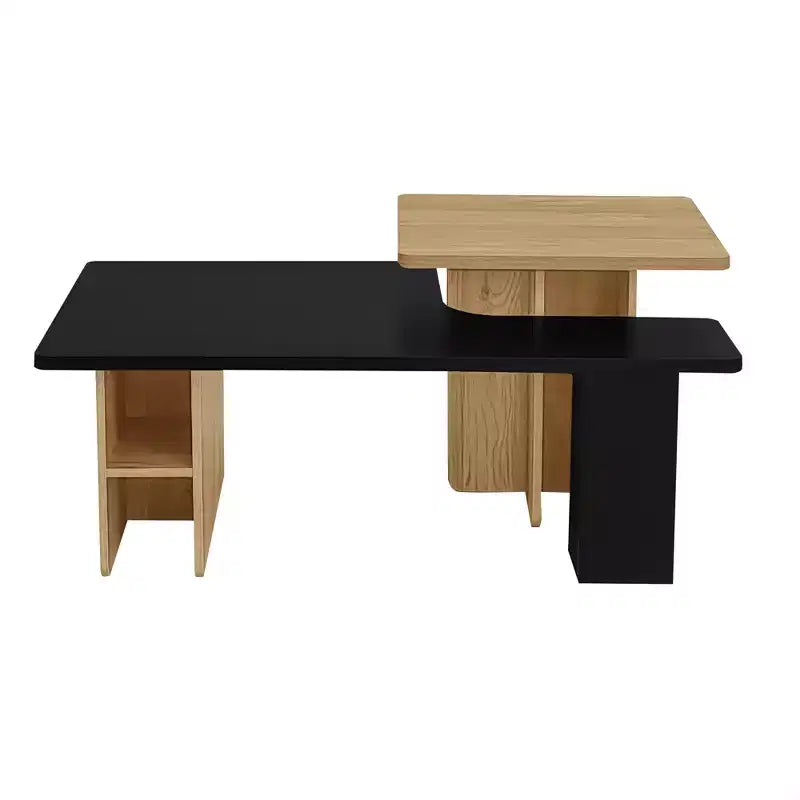Farmhouse Nesting Coffee Table Set of 2, Rectangle Center Table Set with Storage for Living Room
