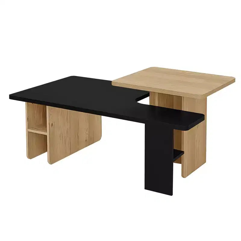 Farmhouse Nesting Coffee Table Set of 2, Rectangle Center Table Set with Storage for Living Room