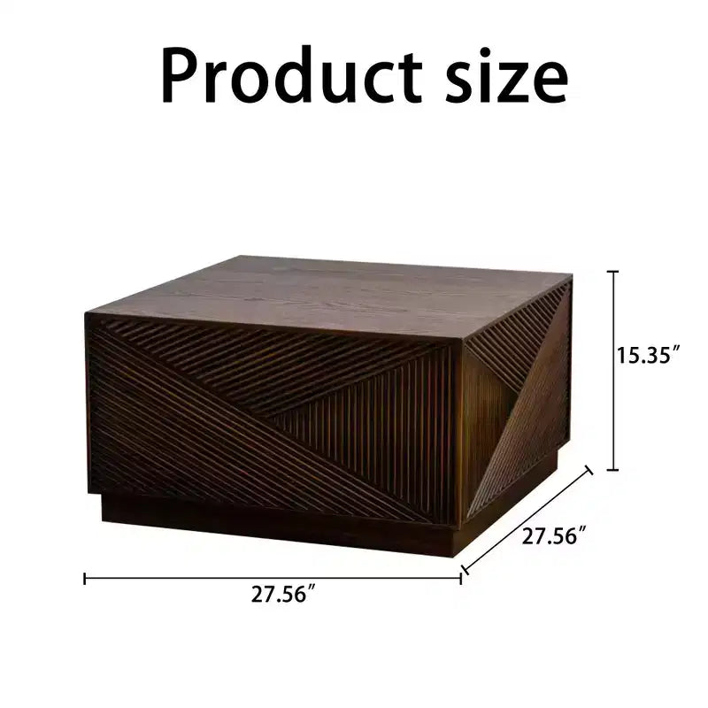 GDFStudio Coles 27.56 Modern Square Coffee Table with Baking Varnish Finish