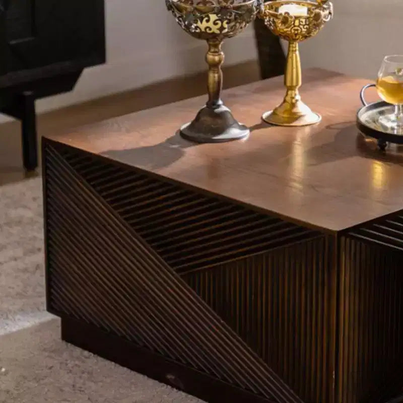 GDFStudio Coles 27.56 Modern Square Coffee Table with Baking Varnish Finish