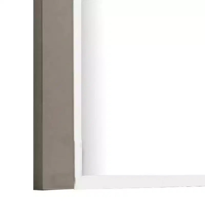 Royal Hampton Dresser Mirror, 40 Inch, Sleek Light Taupe Wood, Frameless Design