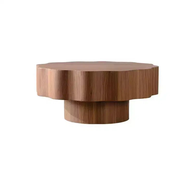 GDFStudio Riven Modern Wooden Irregular Coffee Table with Open Storage