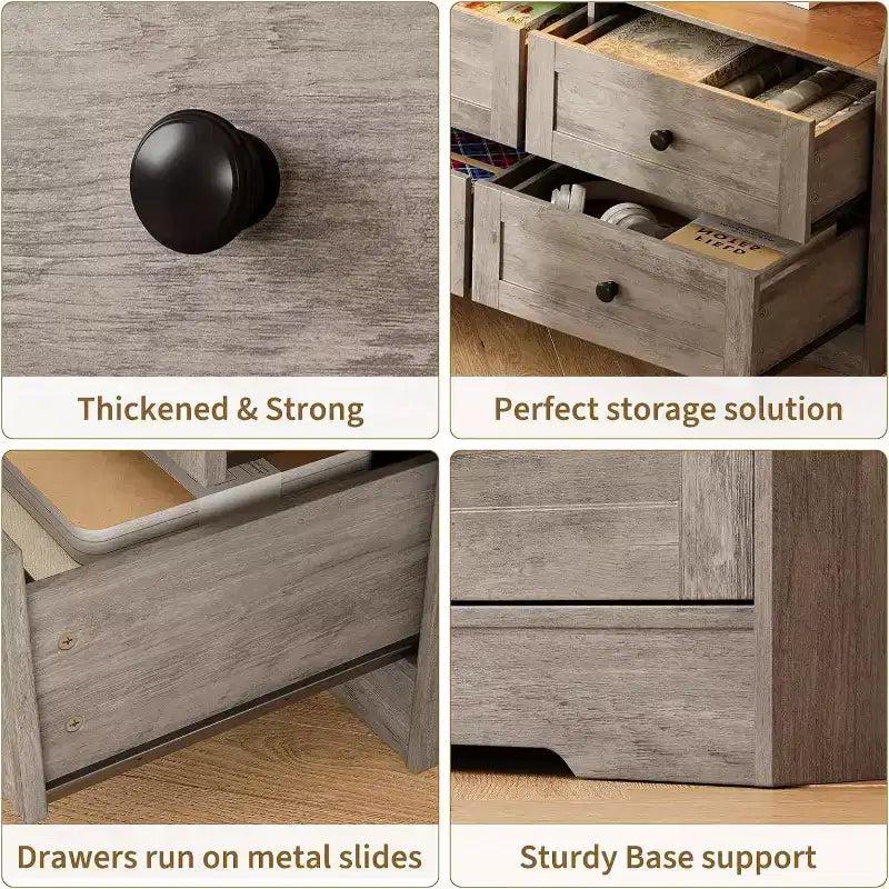 6 Drawer Dresser for Bedroom, 62.9in Slim Wooden Chest of Drawers with Open Shelf, Skinny Dresser for Nursery, Apartment, Closet Organization