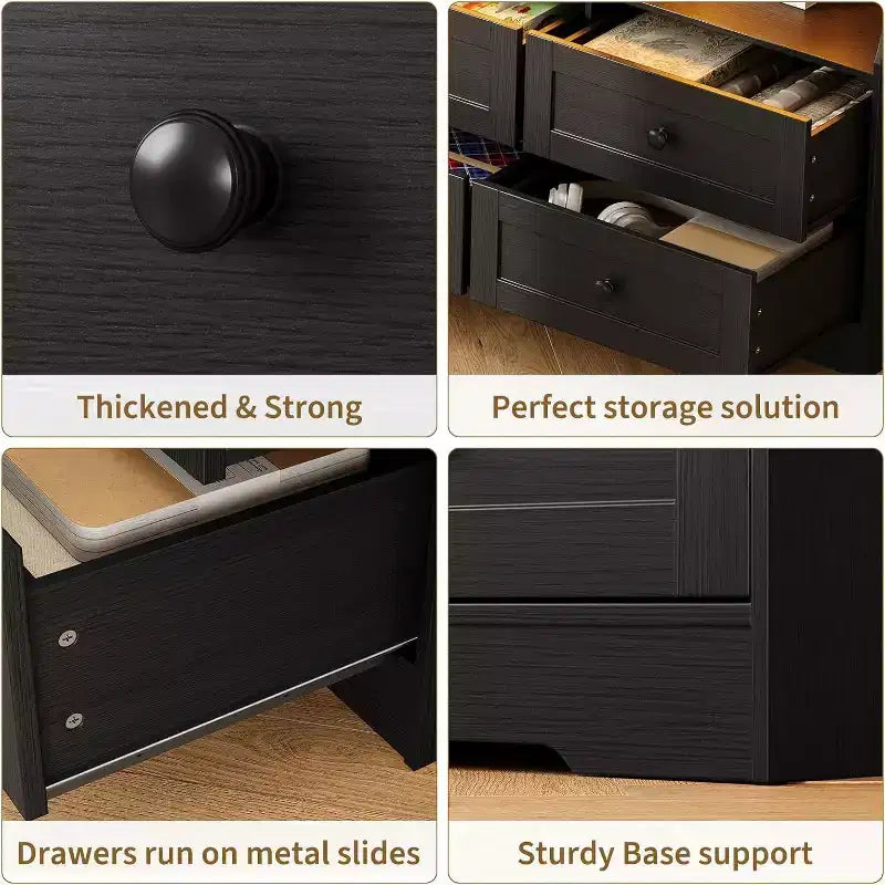 6 Drawer Dresser for Bedroom, 62.9in Slim Wooden Chest of Drawers with Open Shelf, Skinny Dresser for Nursery, Apartment, Closet Organization
