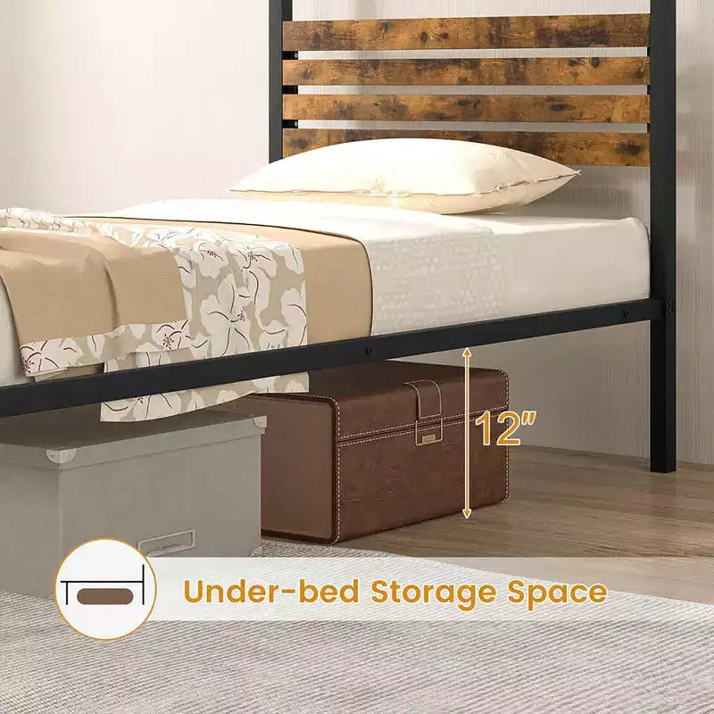 Costway Twin/Full/Queen Size 4-Post Canopy Bed Frame Rustproof Metal Noise-free with Foot Pads