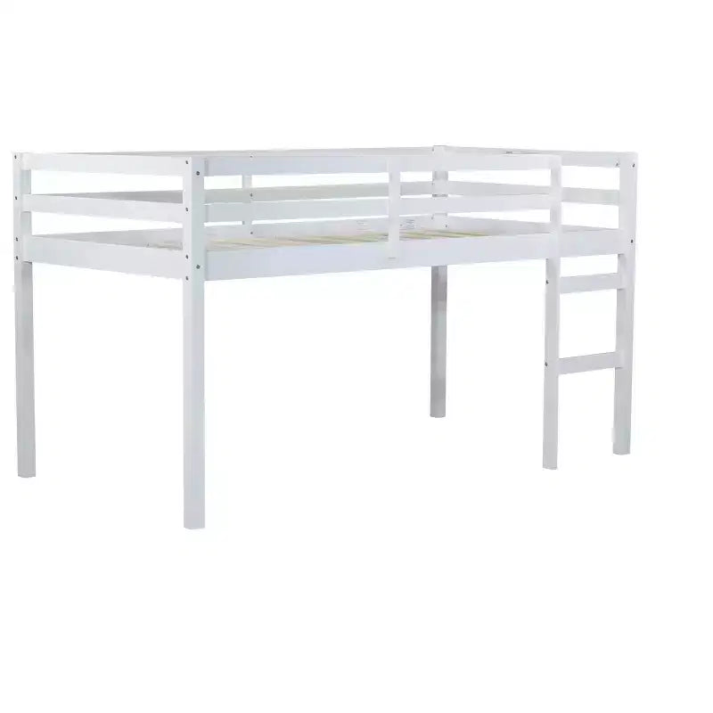 Luxystar Twin Loft Bed with Ladder, Bed Platform of Strengthened Slats for Kidsa?Room and Guest Room