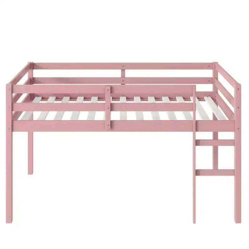 Luxystar Twin Loft Bed with Ladder, Bed Platform of Strengthened Slats for Kidsa?Room and Guest Room