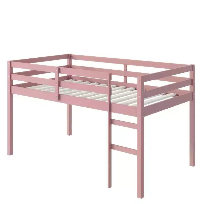 Luxystar Twin Loft Bed with Ladder, Bed Platform of Strengthened Slats for Kidsa?Room and Guest Room