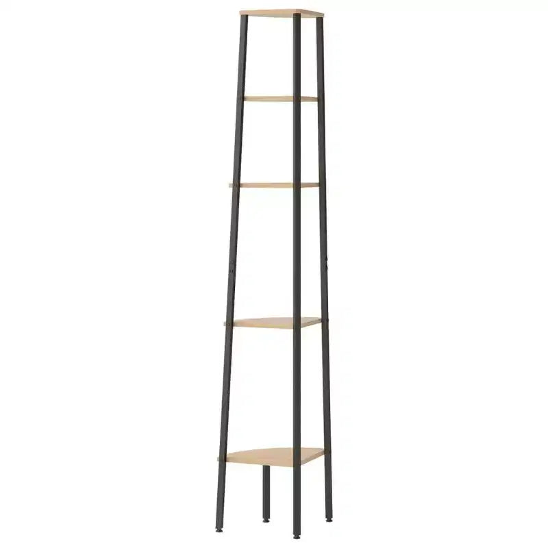 vidaXL Corner Shelf Dark Brown and Black Engineered wood and steel Large