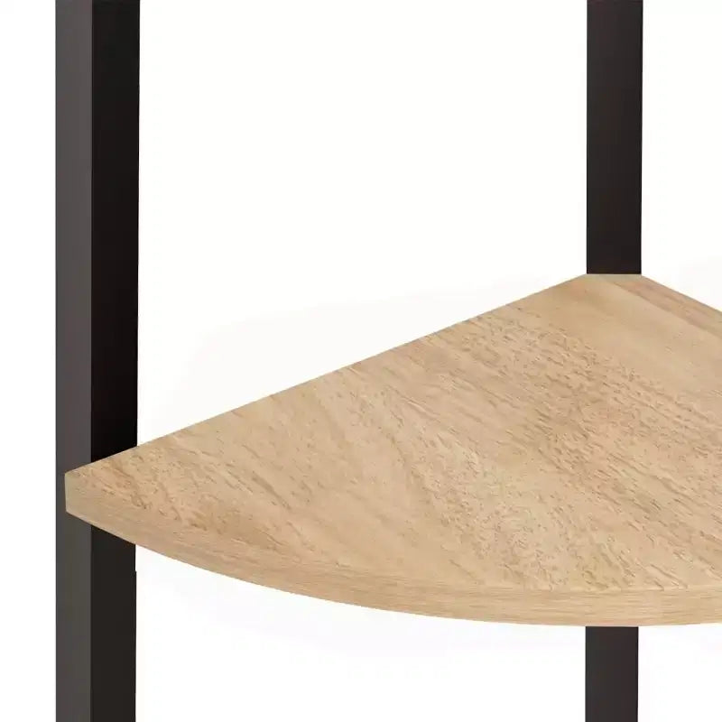 vidaXL Corner Shelf Dark Brown and Black Engineered wood and steel Large