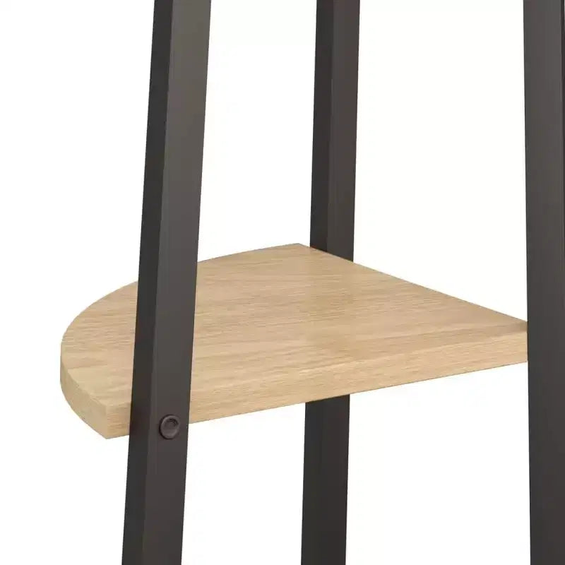 vidaXL Corner Shelf Dark Brown and Black Engineered wood and steel Large