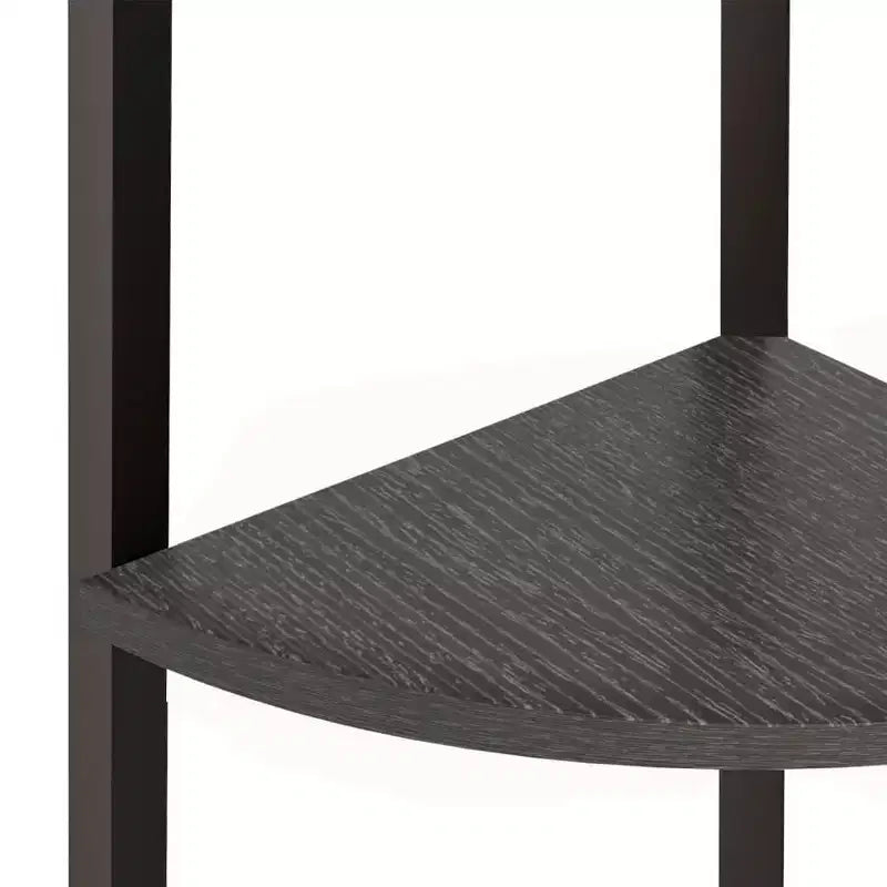 vidaXL Corner Shelf Dark Brown and Black Engineered wood and steel Large