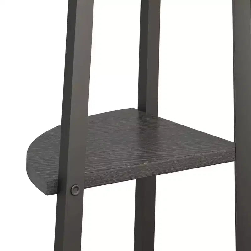 vidaXL Corner Shelf Dark Brown and Black Engineered wood and steel Large