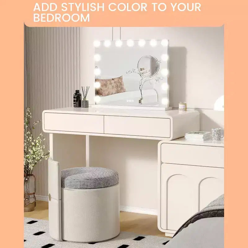 Vanity Mirror with Lights, Large Makeup Mirror with 3 Color Lighting Dimmable, Smart Touch Control, Rotation Vanity Mirror