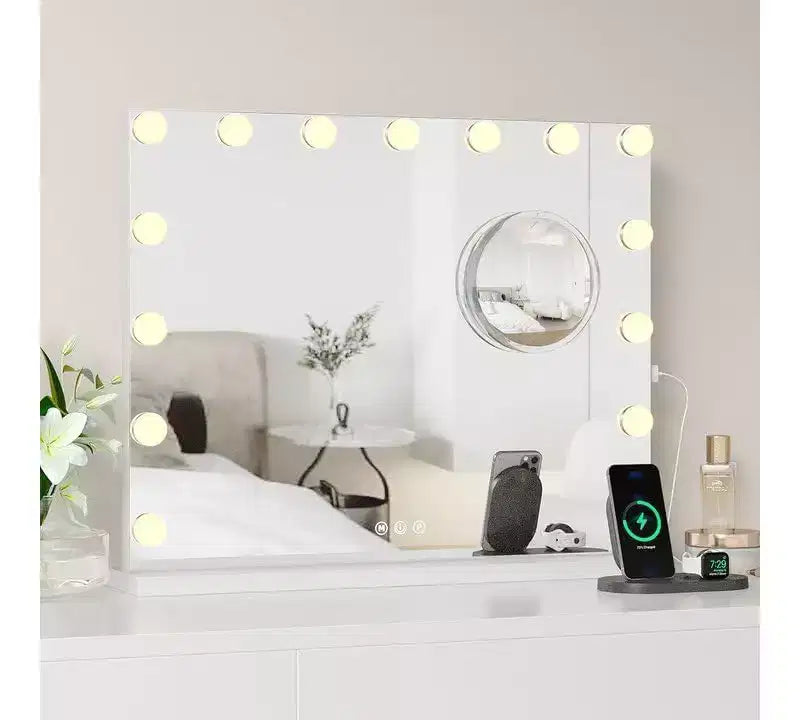 Vanity Mirror with Lights, Large Makeup Mirror with 3 Color Lighting Dimmable, Smart Touch Control, Rotation Vanity Mirror