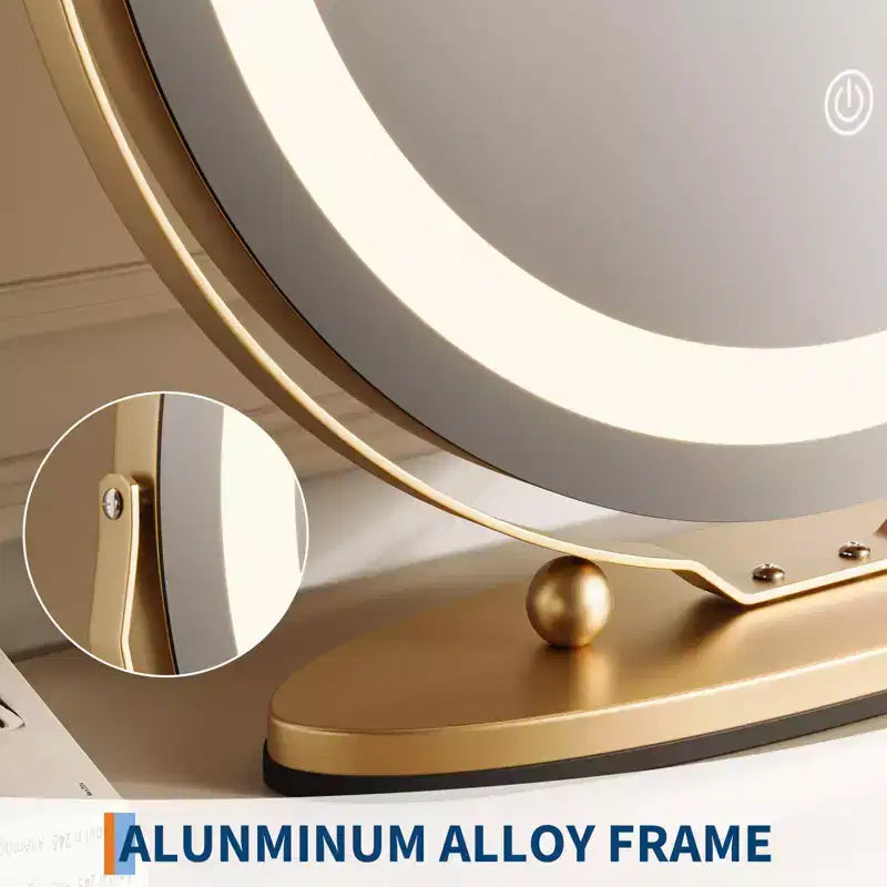 Vanity Mirror with Lights, Large Makeup Mirror with 3 Color Lighting Dimmable, Smart Touch Control, Rotation Vanity Mirror