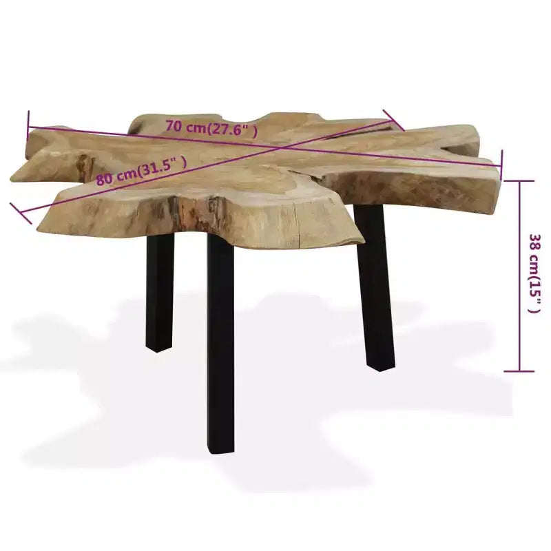 vidaXL Coffee Table Genuine Teak 31.4x27.5x14.9