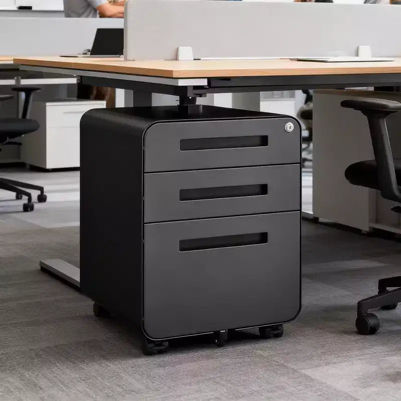 Okak Modern Small Mobile Filing Cabinet with Lock Drawers/Doors,Storage Organizer File Cabinet for Home Office,Under Desk