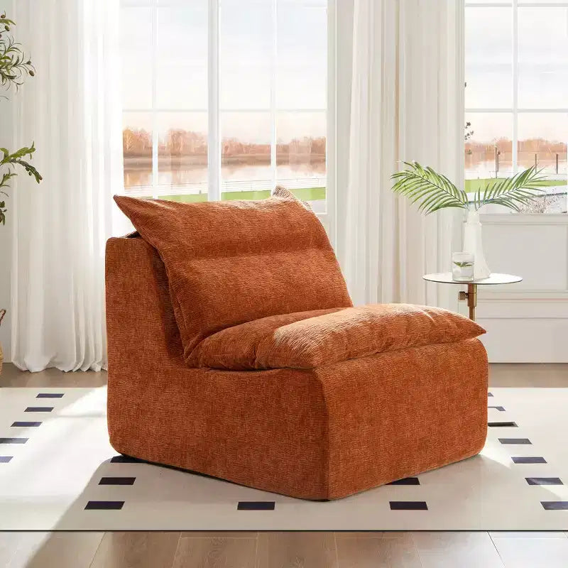 Modular Lounge Sofa Chair with Full Compression SpongeLazy Singer Sofa for Apartment Living or Reading Nook