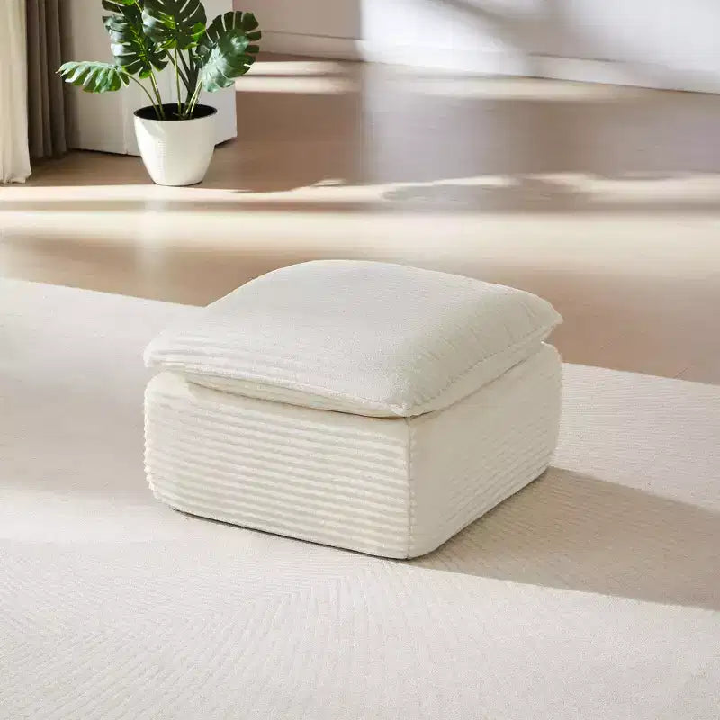 TUYOHW Modern Cloud-Like Modular Ottoman for Sectional Sofas,Plush Corduroy Fabric Footrest Ottoman with High Density Sponge Padding