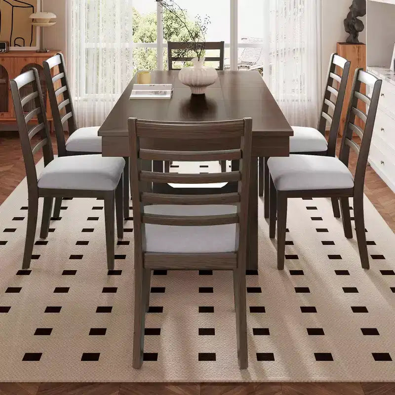 MAYEERTY 7-Piece Extendable Dining Set, 78 Rustic Table & 6 Chairs