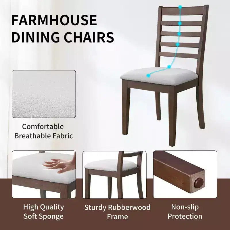 MAYEERTY 7-Piece Extendable Dining Set, 78 Rustic Table & 6 Chairs