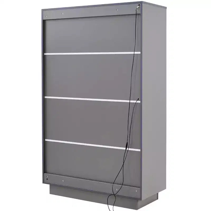 60.6 Tall Display Cabinet with Drawers and Glass Shelves, Modern Storage Unit with LED Lights For Living Room - Panipeachy