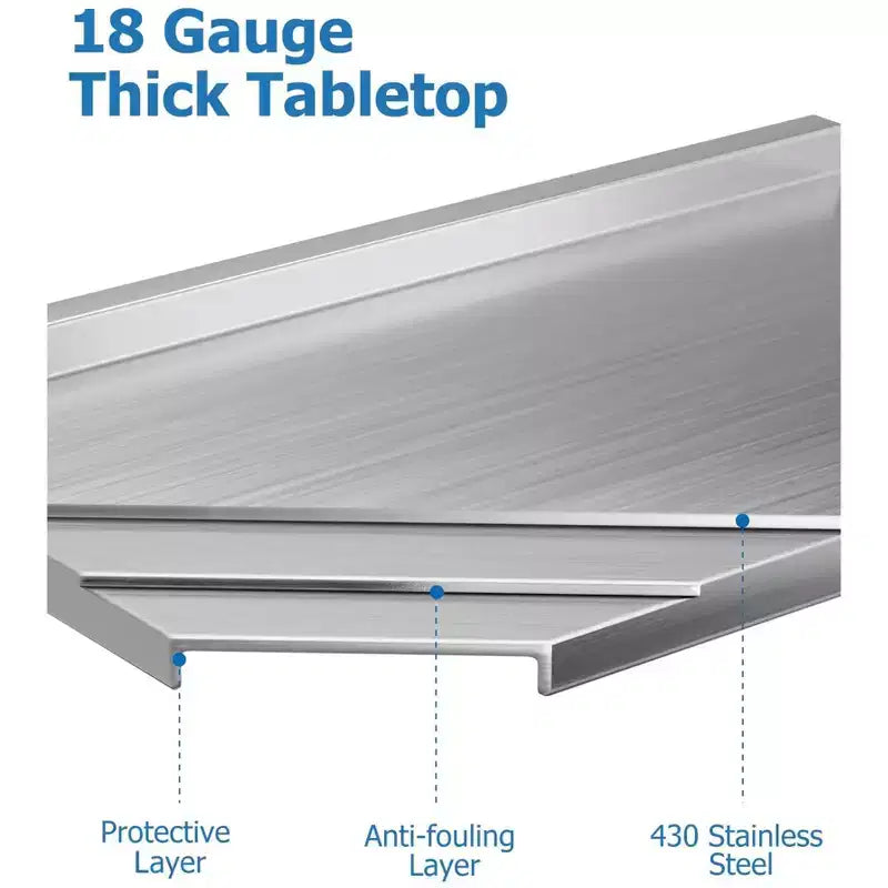 Stainless Steel Work Table with Adjustable Undershelf  Commercial Prep Table for Kitchen, Restaurant, Garage