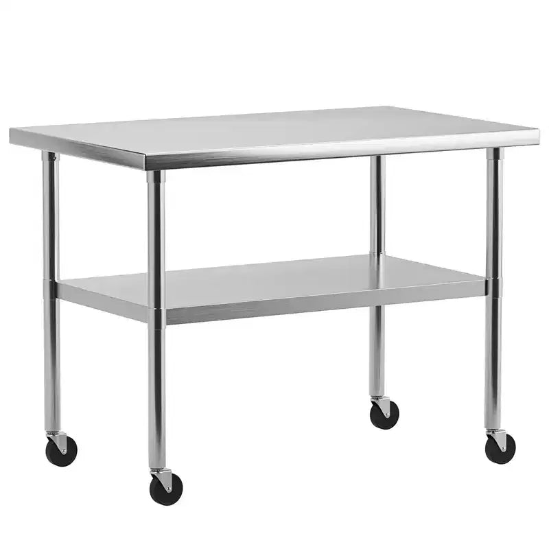 Stainless Steel Work Table with Adjustable Undershelf  Commercial Prep Table for Kitchen, Restaurant, Garage