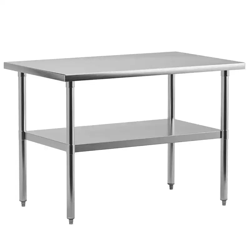 Stainless Steel Work Table with Adjustable Undershelf  Commercial Prep Table for Kitchen, Restaurant, Garage