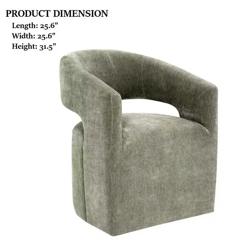 TUYOHW Barrel-Back Accent Chair,Armchair with Pedestal Base,Casters,Round Seat,Neutral Textured Fabric,Lounge Chair for Living Room,Bedroom