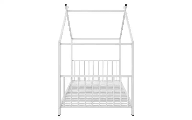 TUYOHW Modern Twin Size Bed Frame, Metal House Platform Bed Frame, Kids Montessori Bed with Headboard, No Box Spring Needed Toddler Bed