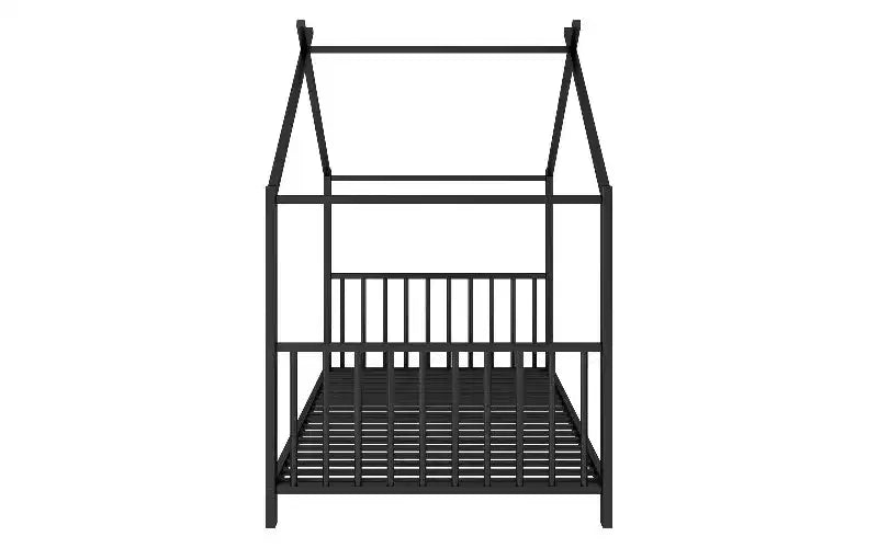 TUYOHW Modern Twin Size Bed Frame, Metal House Platform Bed Frame, Kids Montessori Bed with Headboard, No Box Spring Needed Toddler Bed