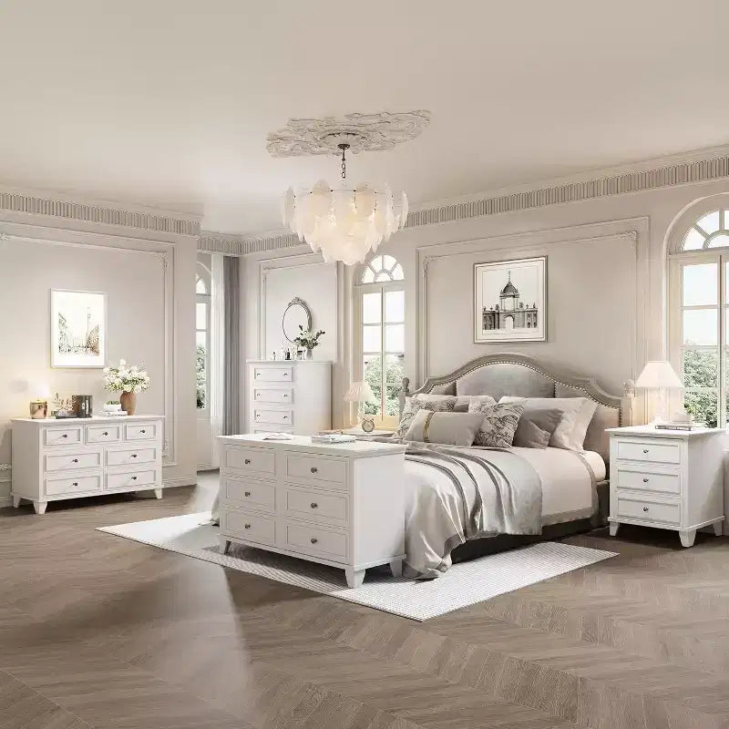 Commode à 6 tiroirs, Meuble de rangement en bois avec tiroirs, Grande commode large meuble TV, Organiseur de tiroirs moderne pour chambre à coucher, salon, couloir, entrée