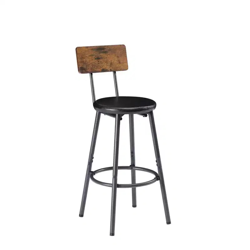 JVNOXK 63-inch Long Bar Table and Chair Set, Includes 3 PU Padded Bar Stools, Industrial Style, Suitable for Living Rooms ,Dark Brown
