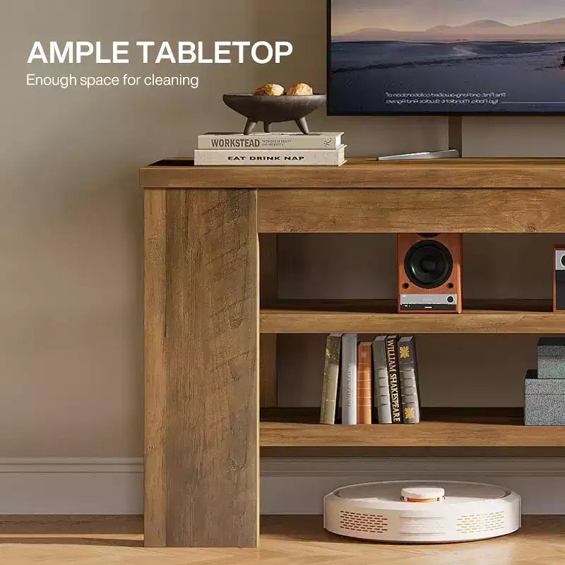 Lantine TV Stand for TVs up to 55 Inch, Entertainment Center with Open Storage Shelves, Modern Media Console Table for Living Room, Bedroom