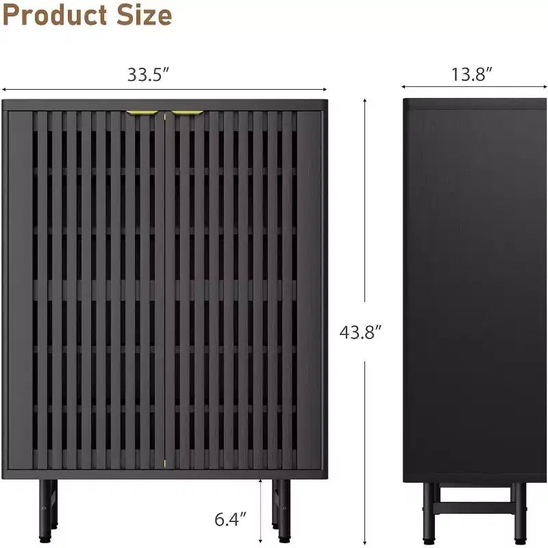 COZONY Narrow Shoe Cabinet with Breathable Louver Doors, 6 Tier Modern Hidden Shoe Rack, Freestanding Entryway Cabinet for Closet & Hallway, Black